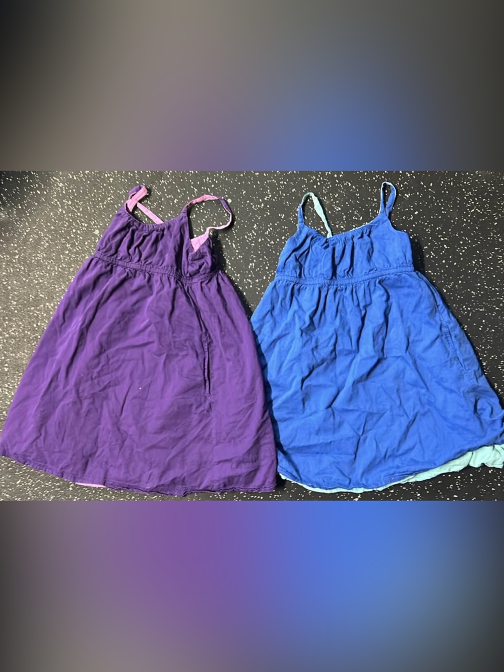 Primary Girls Purple & Blue Reversible Cotton Sundresses
